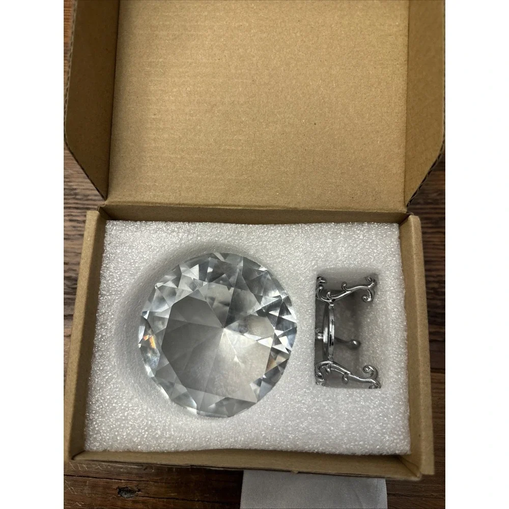 Large Crystal Diamond Paperweight with Stand Jewels Centerpiece  Wedding Decor